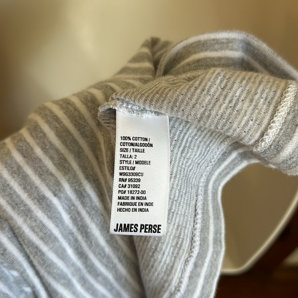 James Perse Standard Womens Grey White Striped Cowl Neck Size 2 (Medium) - Picture 11 of 11